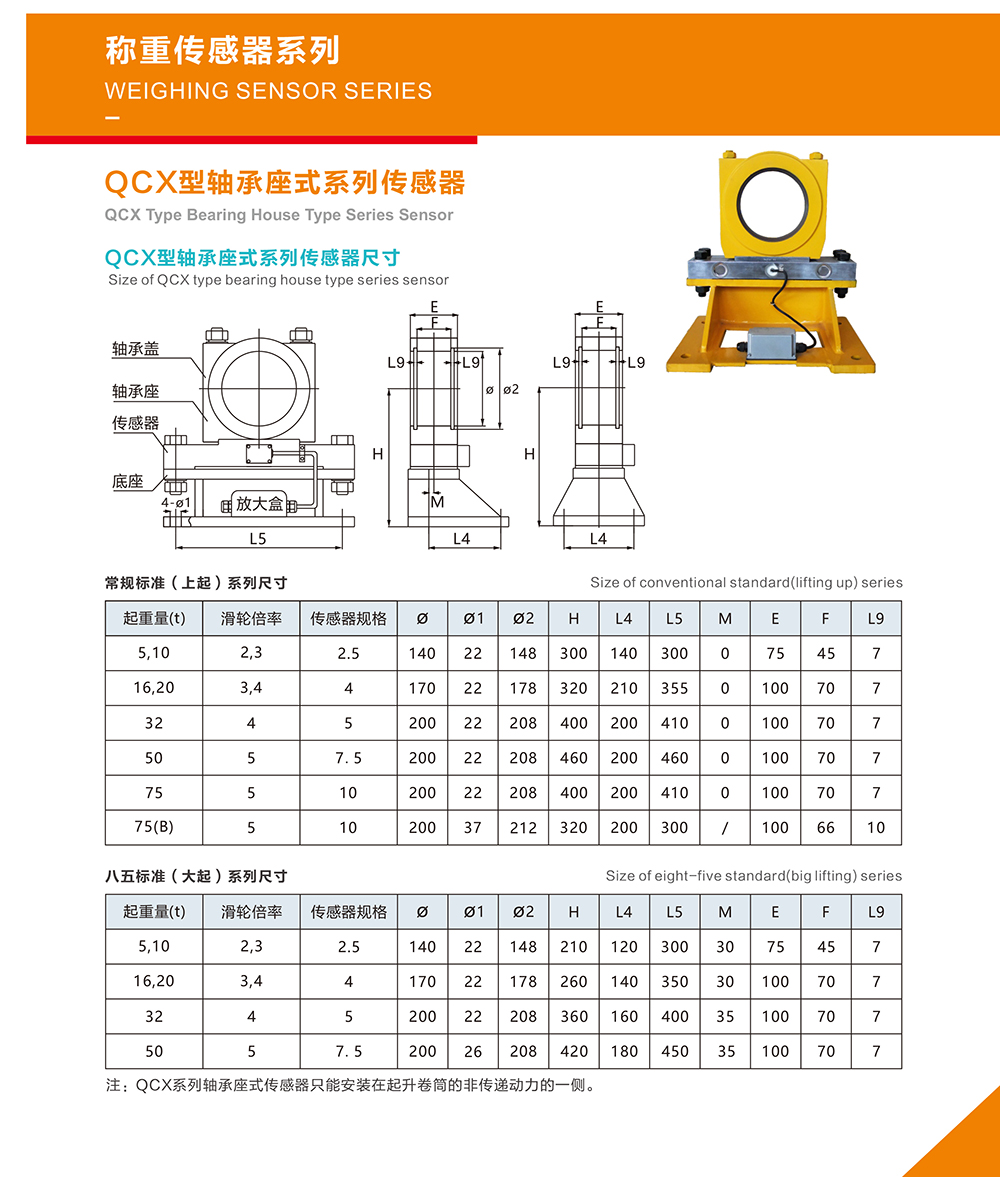 QCX轴承座尺寸